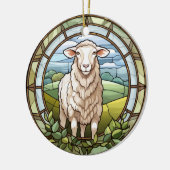 Sweet Stated Glass Farm Sheep Lamb Keramik Ornament (Links)