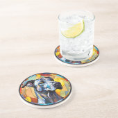 Sweet Stated Glass Great Dane Hund Getränkeuntersetzer (Seite)