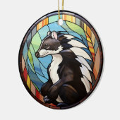 Sweet Stected Glass Skunk Keramik Ornament (Links)