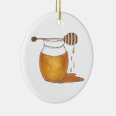 Sweet Sticky Honey Dripping Honeypot Jar Beehive Keramik Ornament (Rechts)