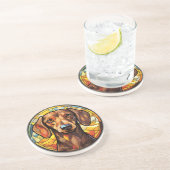 Sweet Stined Glass Dachsund Dog Getränkeuntersetzer (Seite)