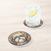 Sweet Stined Glass Dog Shih Tsu Getränkeuntersetzer (Seite)