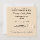 Sweet Story Baby Shower Invitation – Cozy Sleeping Einladung (Rückseite)