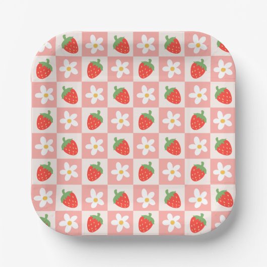 Sweet Strawberries & Blume Paper Teller (Vorderseite)