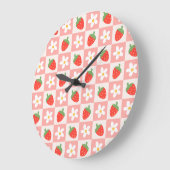 Sweet Strawberries & Blume Uhr (Winkel)