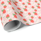 Sweet Strawberries & Daisies Wrapping Paper Roll Geschenkpapier (Rolleneckpunkt)