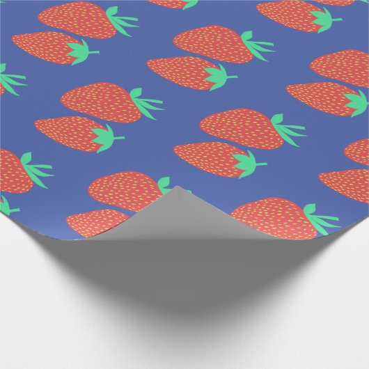 Sweet Strawberries Frucht Muster Red Geschenkpapier (Ecke)