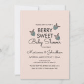 Sweet Strawberries Handgemalte Babydusche Einladung (Vorderseite)