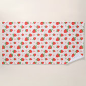 Sweet Strawberries & Hearts Beach Handtuch (Vorderseite)