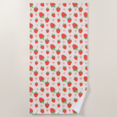 Sweet Strawberries & Hearts Beach Handtuch (Vorderseite)