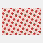 Sweet Strawberries Muster Geschenkpapier Set (Vorderseite 2)