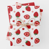 Sweet Strawberries Muster Geschenkpapier Set (Beispiel)