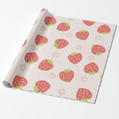 Sweet Strawberries Pattern Geschenkpapier (Ungerollt)