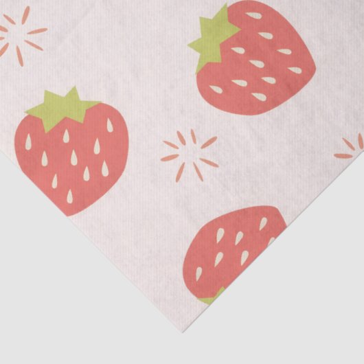 Sweet Strawberries Pattern Tissue Paper Seidenpapier (Detail)
