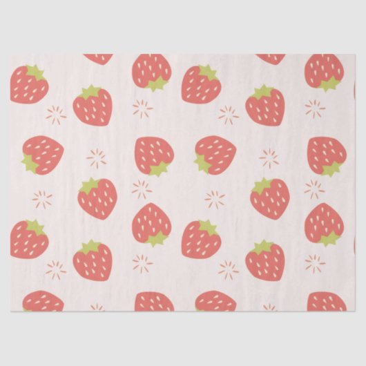 Sweet Strawberries Pattern Tissue Paper Seidenpapier (Vorderseite)