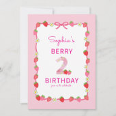 Sweet Strawberry 2. Geburtstag Einladung (Vorderseite)