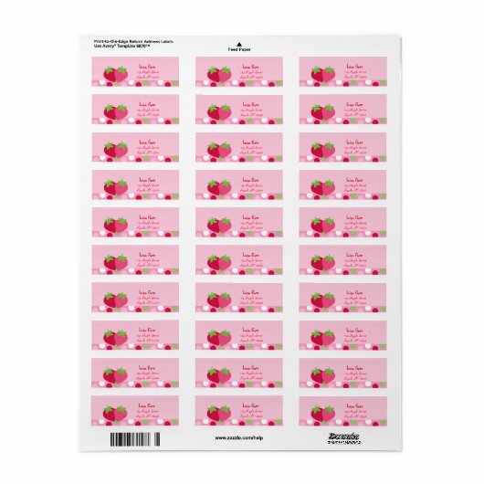 Sweet Strawberry Address Labels (Vorne)