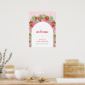 Sweet Strawberry Arch Welcome Baby Dusche Poster (Küche)