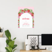Sweet Strawberry Arch Welcome Baby Dusche Poster (Heimbüro)