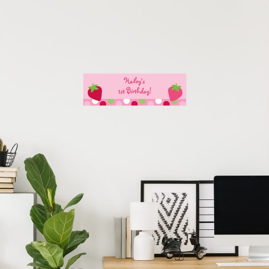 Sweet Strawberry Baby Duschbanner Zeichen Poster (Heimbüro)