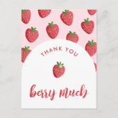 Sweet Strawberry Baby Dusche Danke Postcard Postkarte (Vorderseite)