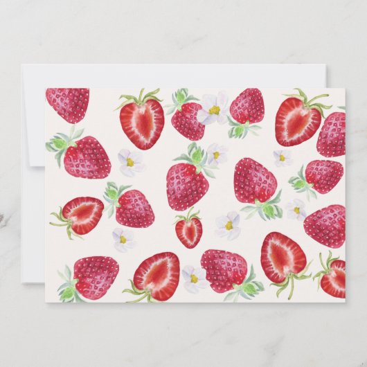 Sweet Strawberry Baby Dusche Einladung (Rückseite)