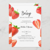 Sweet Strawberry Baby Dusche Einladung (Vorne/Hinten)