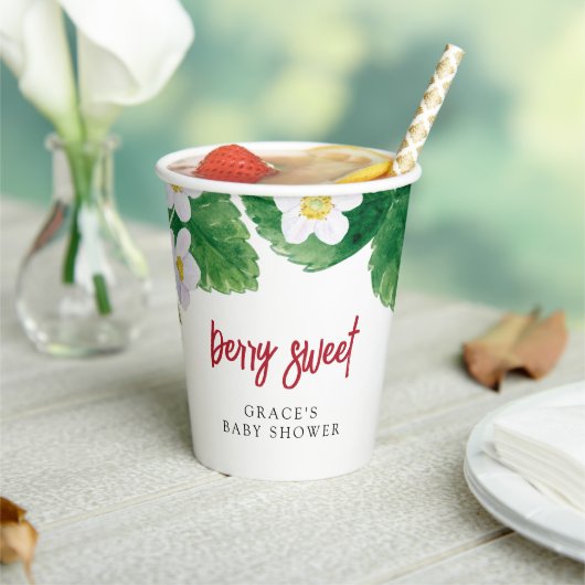 Sweet Strawberry Baby Dusche Pappbecher (In Situ)