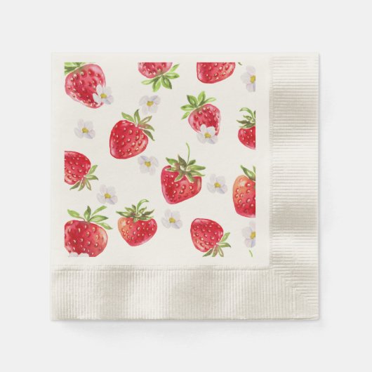 Sweet Strawberry Baby Dusche Serviette (Vorderseite)