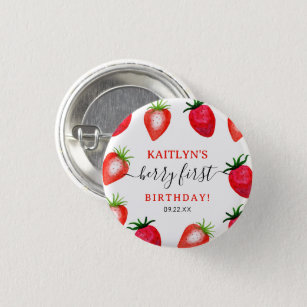 Sweet Strawberry Berry Erster Geburtstag Button