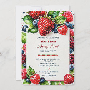 Sweet Strawberry Berry Erster Geburtstag Einladung