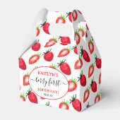 Sweet Strawberry Berry Erster Geburtstag Geschenkschachtel (Vorderseite)