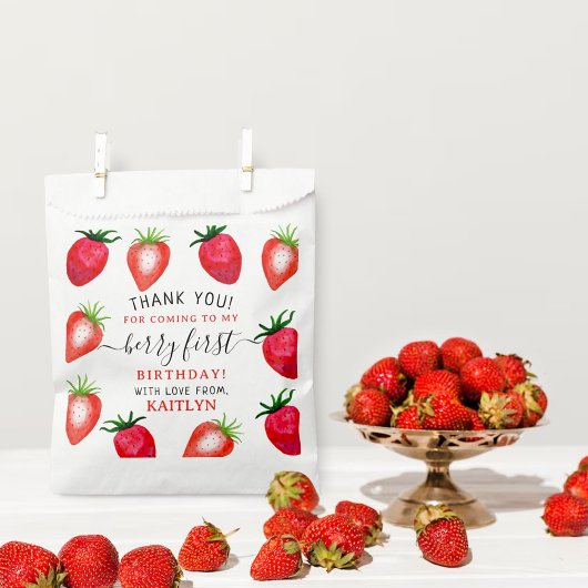 Sweet Strawberry Berry Erster Geburtstag Geschenktütchen
