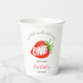 Sweet Strawberry Berry Erster Geburtstag Pappbecher (Rückseite)