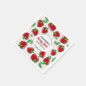 Sweet Strawberry Berry Erster Geburtstag Serviette (Ecke)