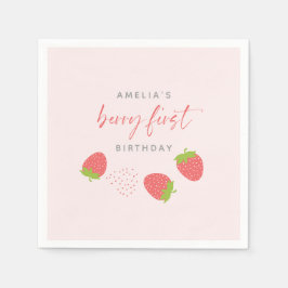 Sweet Strawberry Berry First Girl 1. Geburtstag Serviette
