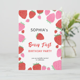 Sweet Strawberry Birthday Einladung