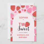 Sweet Strawberry Birthday Einladung (Vorderseite)