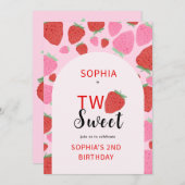 Sweet Strawberry Birthday Einladung (Vorne/Hinten)