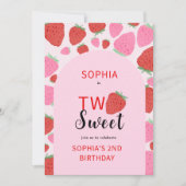 Sweet Strawberry Birthday Einladung (Vorderseite)