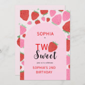 Sweet Strawberry Birthday Einladung (Vorne/Hinten)