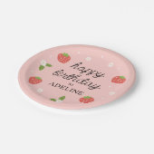 Sweet Strawberry Birthday Party Pappteller (Schrägansicht)