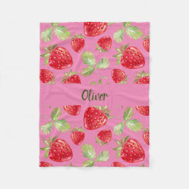 Sweet Strawberry Blanket für Berry Lovers Fleecedecke