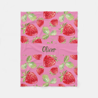 Sweet Strawberry Blanket für Berry Lovers Fleecedecke
