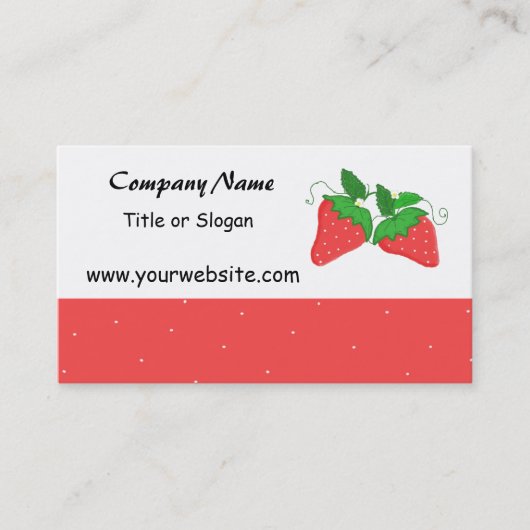Sweet Strawberry Business Cards Visitenkarte (Vorderseite)