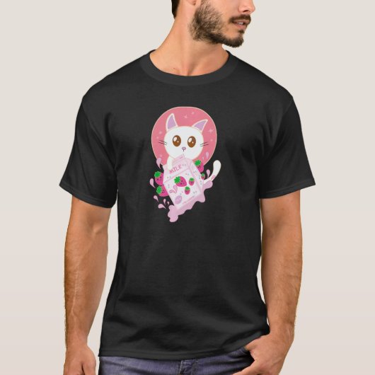 Sweet Strawberry Cat T-Shirt (Vorderseite)
