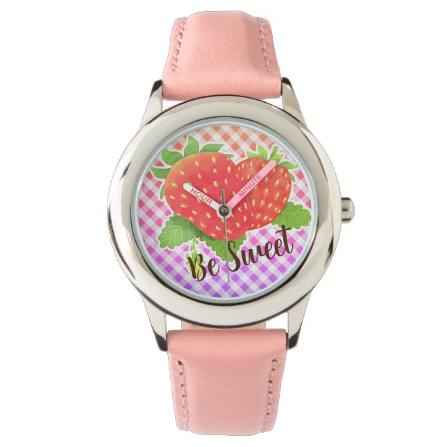 Sweet Strawberry eWatch Armbanduhr (Vorderseite)