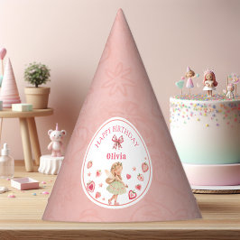 Sweet Strawberry Fairy Girl Pink Partyhütchen