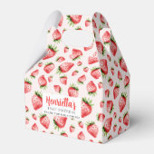 Sweet Strawberry First Birthday Favor Box Geschenkschachtel (Vorderseite)