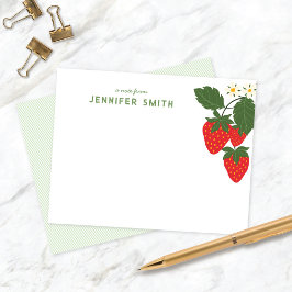 Sweet Strawberry Garden Personalisiert Notecard RSVP Karte